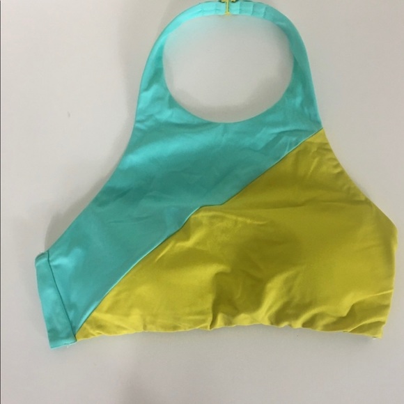 VS Green and Yellow Colorblock Swimsuit Top - Picture 5 of 7